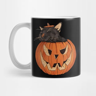 Spooky Pumpkin Cat Mug